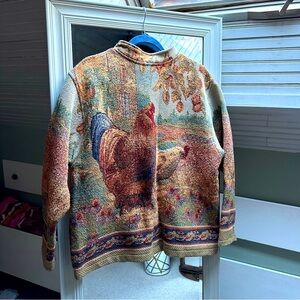 Vintage Sugar Street Weavers Size Large Rooster Embroidered Jacket Made in USA